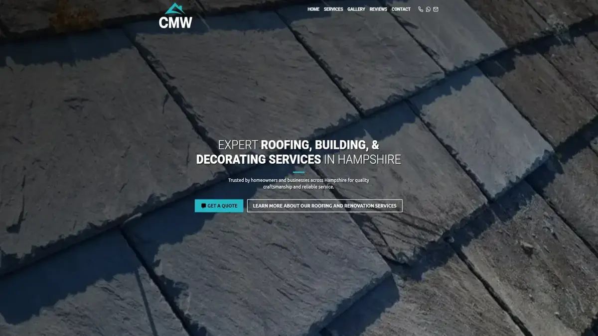 CMW Roofing & Building website by Swift Web SEO